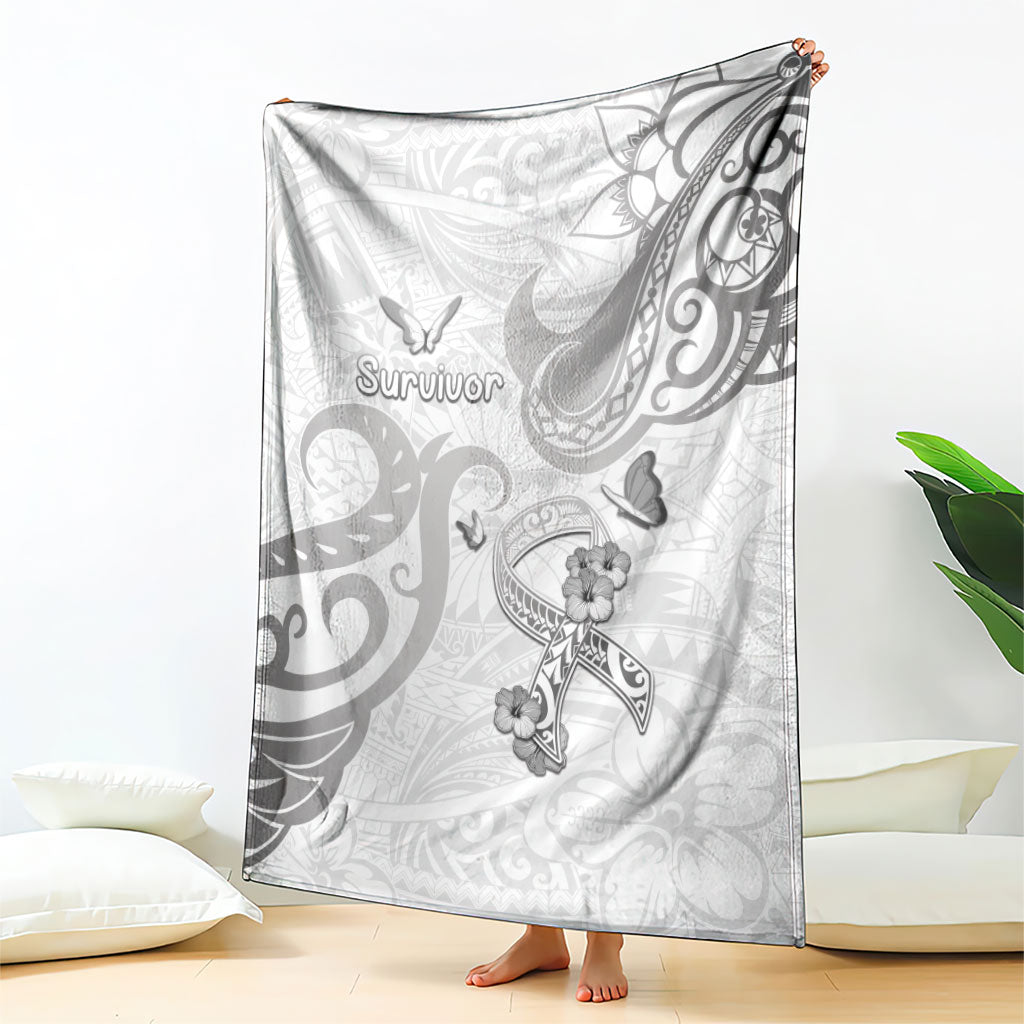 Brain Cancer Support Blanket Ribbon Polynesian Pattern