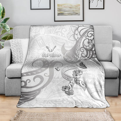 Brain Cancer Support Blanket Ribbon Polynesian Pattern