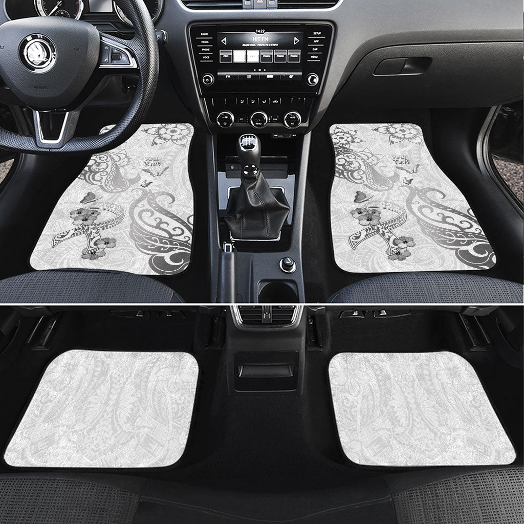 Personalised Brain Cancer Support Car Mats Ribbon Polynesian Pattern