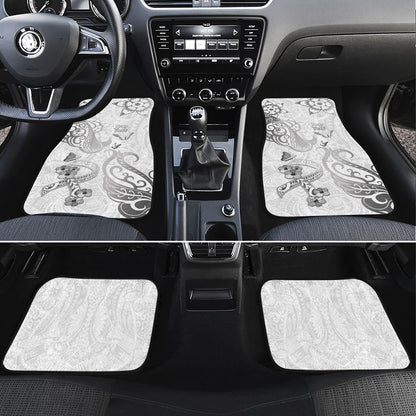 Personalised Brain Cancer Support Car Mats Ribbon Polynesian Pattern