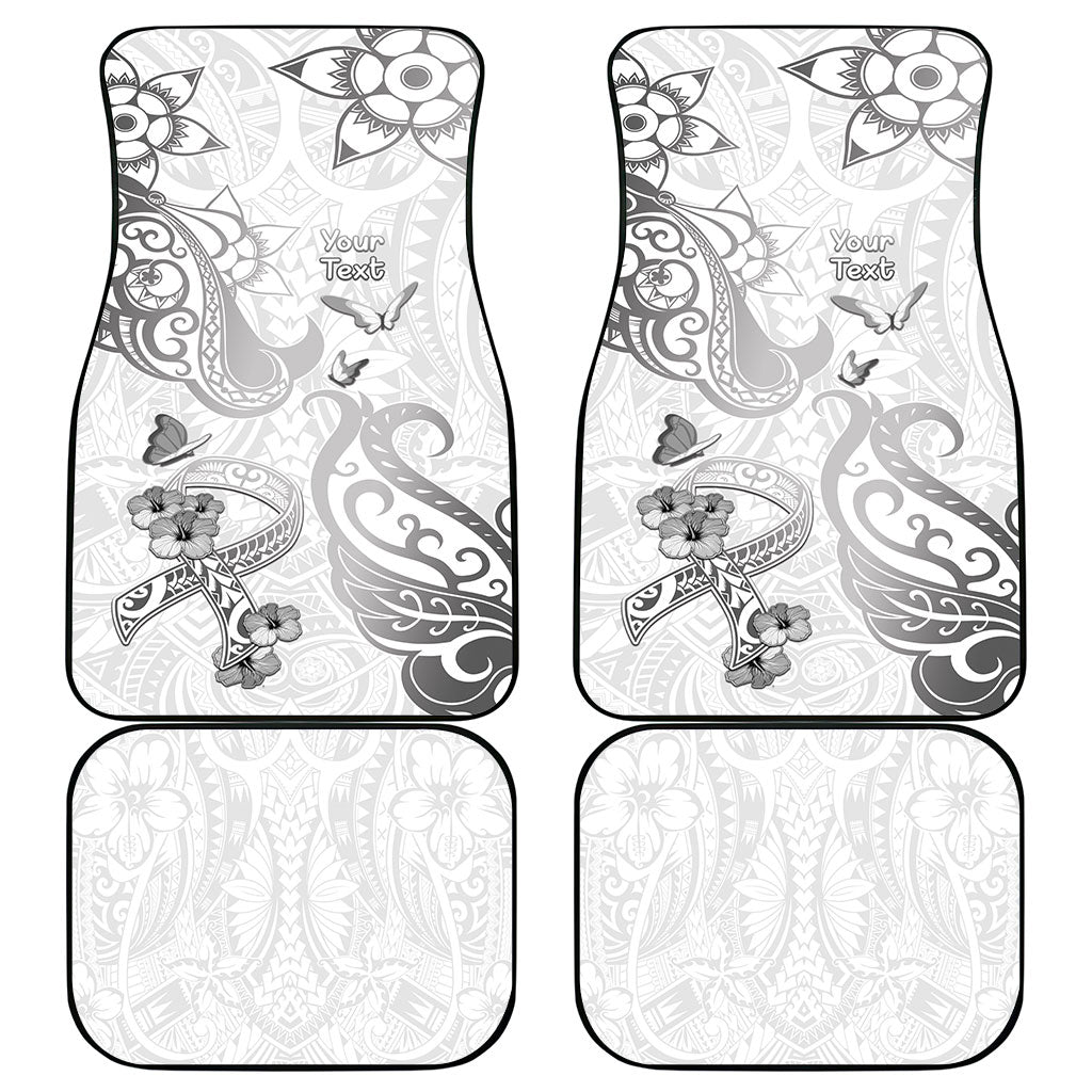 Personalised Brain Cancer Support Car Mats Ribbon Polynesian Pattern