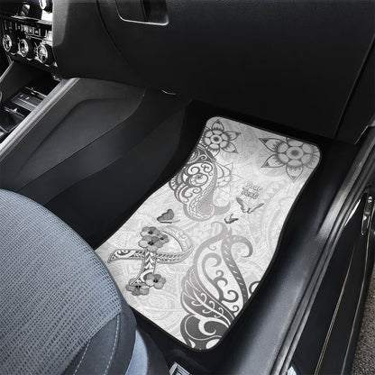 Personalised Brain Cancer Support Car Mats Ribbon Polynesian Pattern