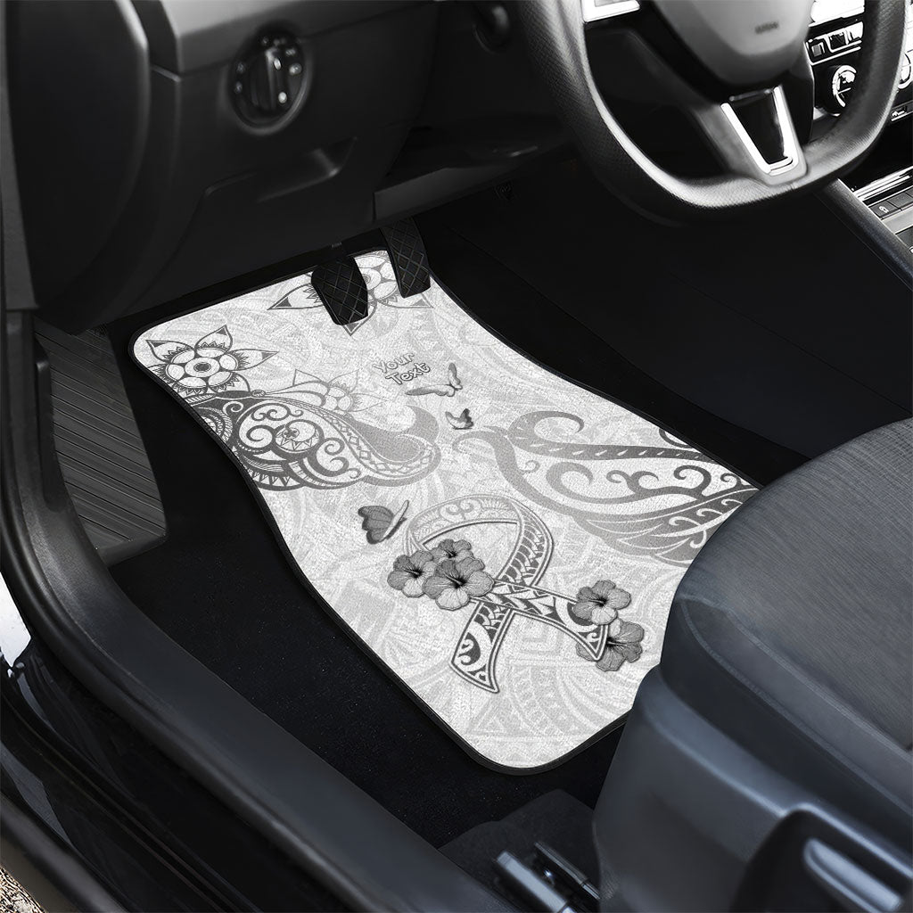 Personalised Brain Cancer Support Car Mats Ribbon Polynesian Pattern