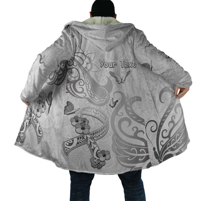 Personalised Brain Cancer Support Cloak Ribbon Polynesian Pattern