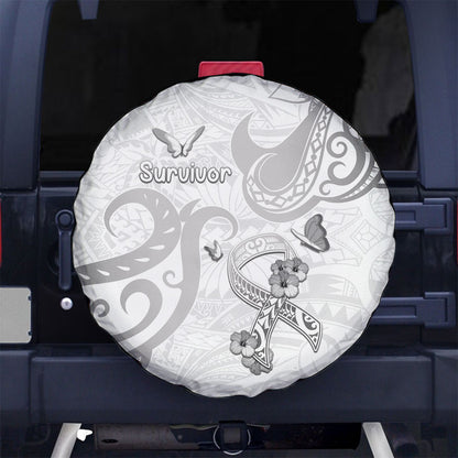 Brain Cancer Support Spare Tire Cover Ribbon Polynesian Pattern