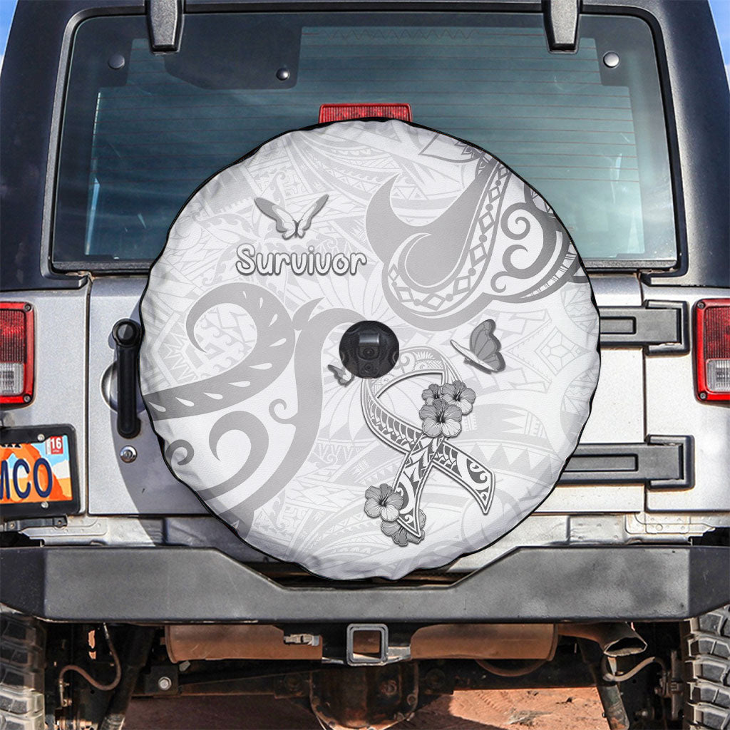 Brain Cancer Support Spare Tire Cover Ribbon Polynesian Pattern