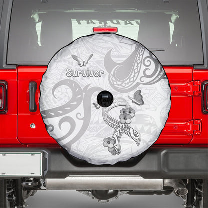Brain Cancer Support Spare Tire Cover Ribbon Polynesian Pattern