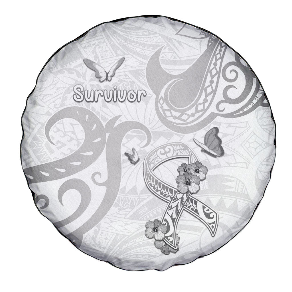 Brain Cancer Support Spare Tire Cover Ribbon Polynesian Pattern