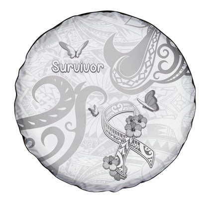 Brain Cancer Support Spare Tire Cover Ribbon Polynesian Pattern