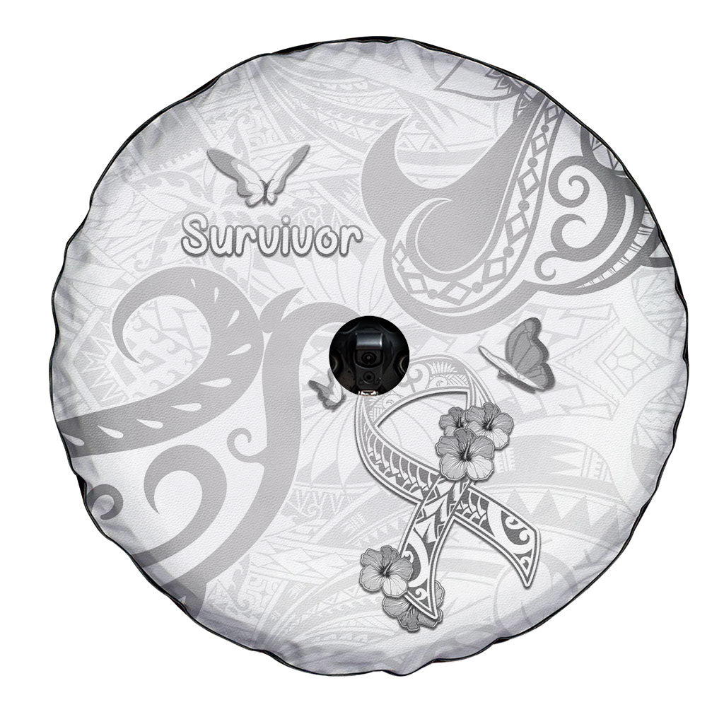 Brain Cancer Support Spare Tire Cover Ribbon Polynesian Pattern