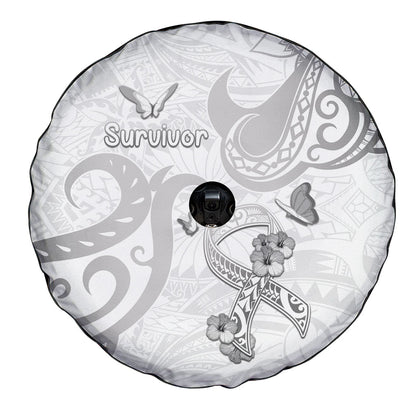 Brain Cancer Support Spare Tire Cover Ribbon Polynesian Pattern