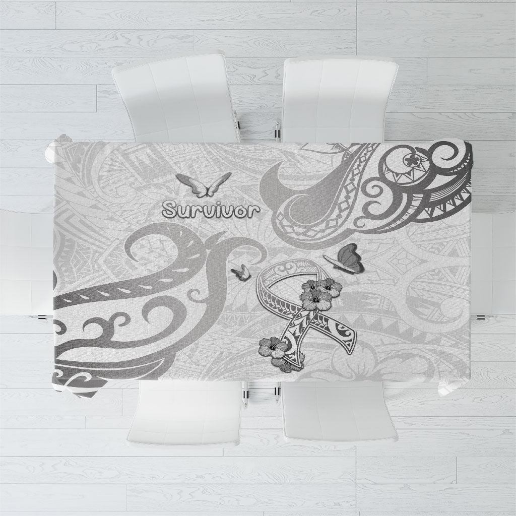 Brain Cancer Support Tablecloth Ribbon Polynesian Pattern