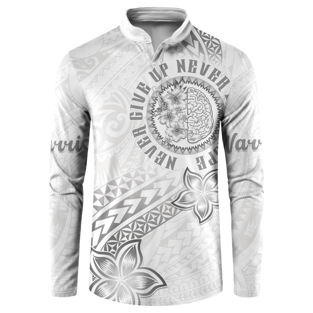 Brain Cancer Warrior Button Sweatshirt Never Give Up