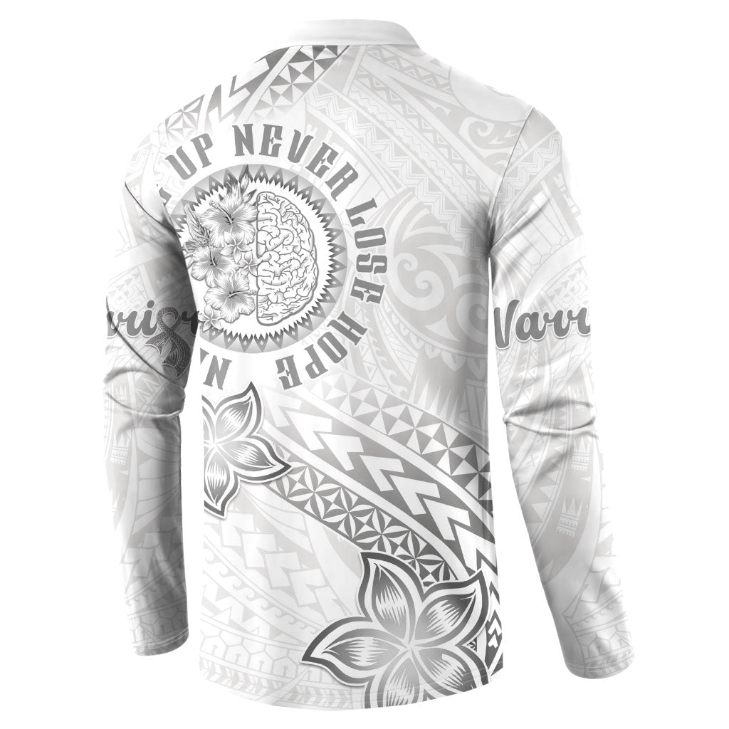Brain Cancer Warrior Button Sweatshirt Never Give Up