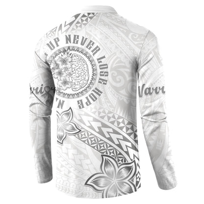 Brain Cancer Warrior Button Sweatshirt Never Give Up