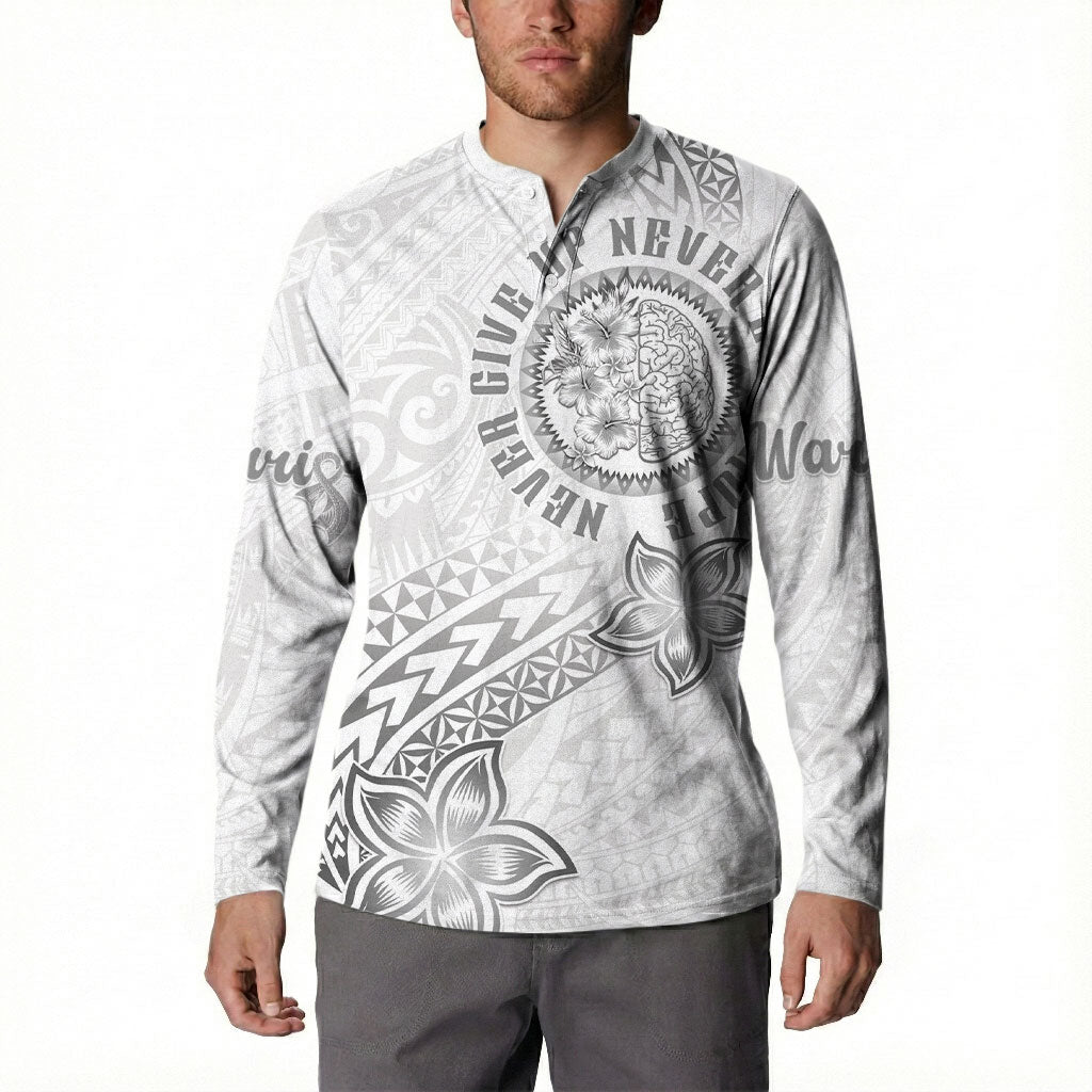 Brain Cancer Warrior Button Sweatshirt Never Give Up