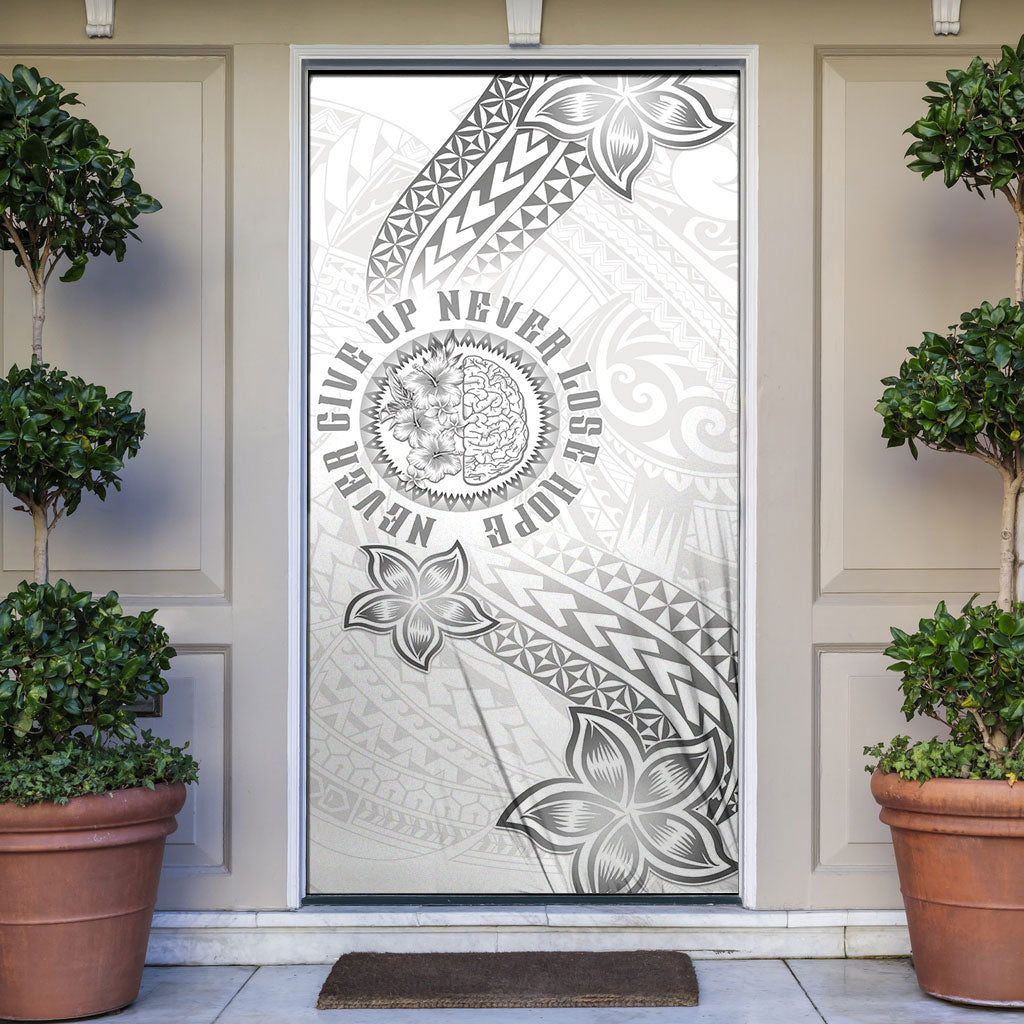 Brain Cancer Warrior Door Cover Never Give Up
