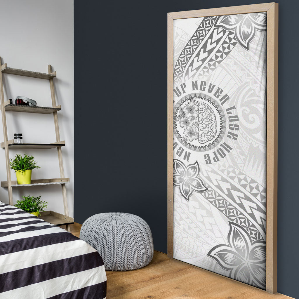 Brain Cancer Warrior Door Cover Never Give Up
