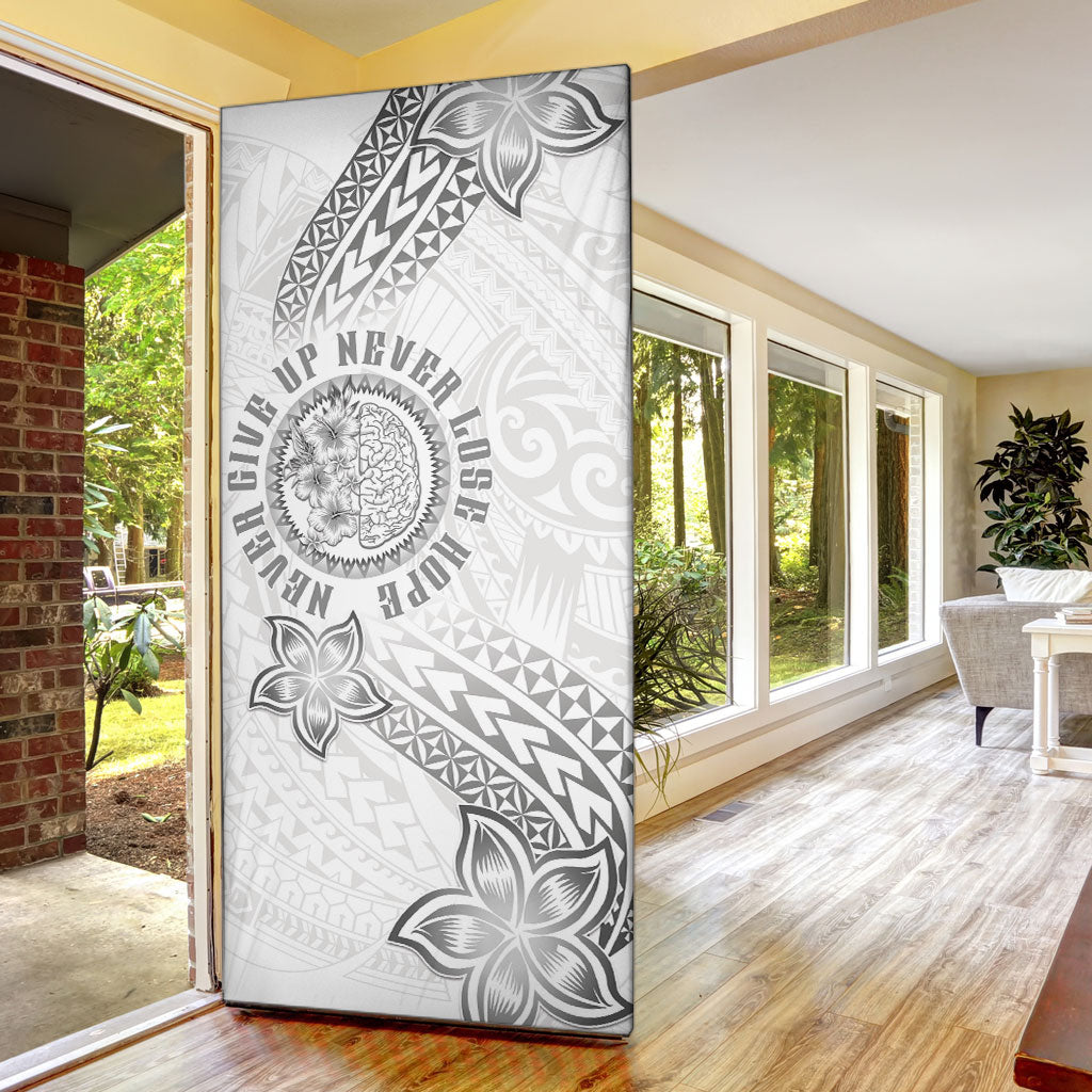 Brain Cancer Warrior Door Cover Never Give Up