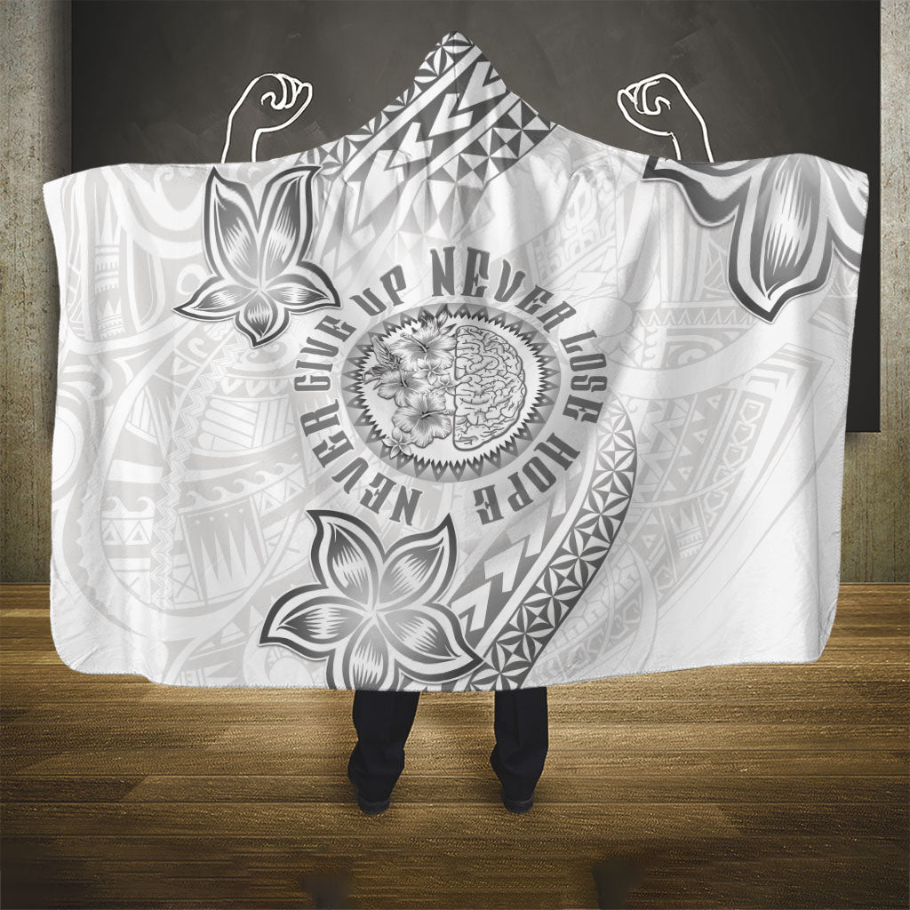Brain Cancer Warrior Hooded Blanket Never Give Up