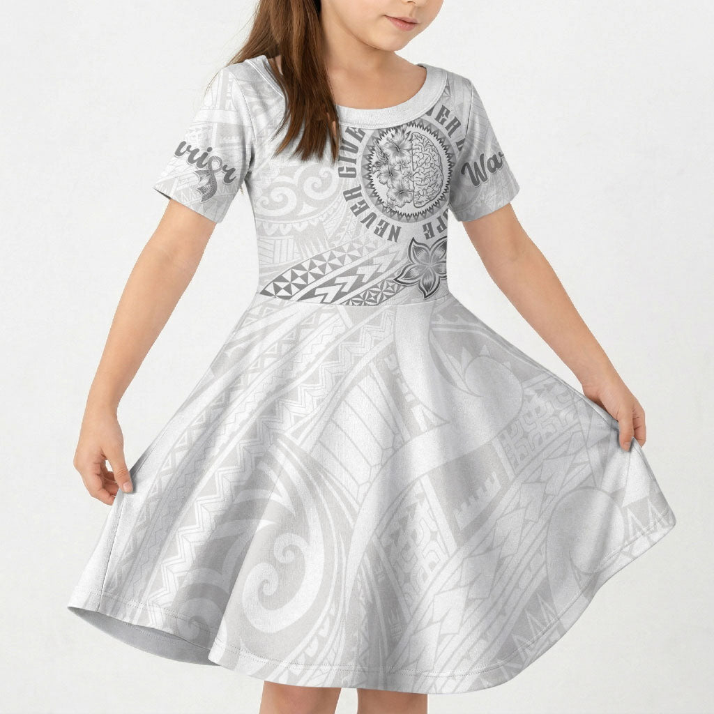 Brain Cancer Warrior Kid Short Sleeve Dress Never Give Up