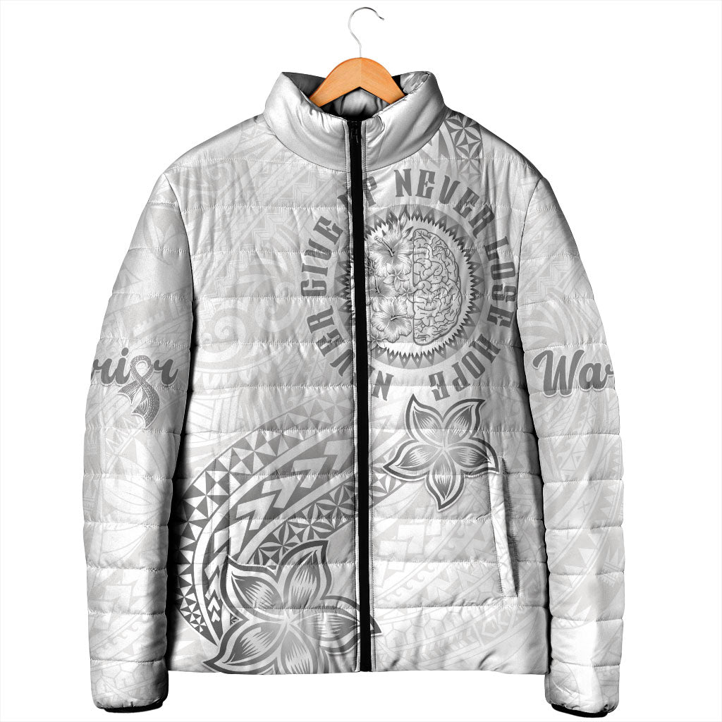 Brain Cancer Warrior Padded Jacket Never Give Up
