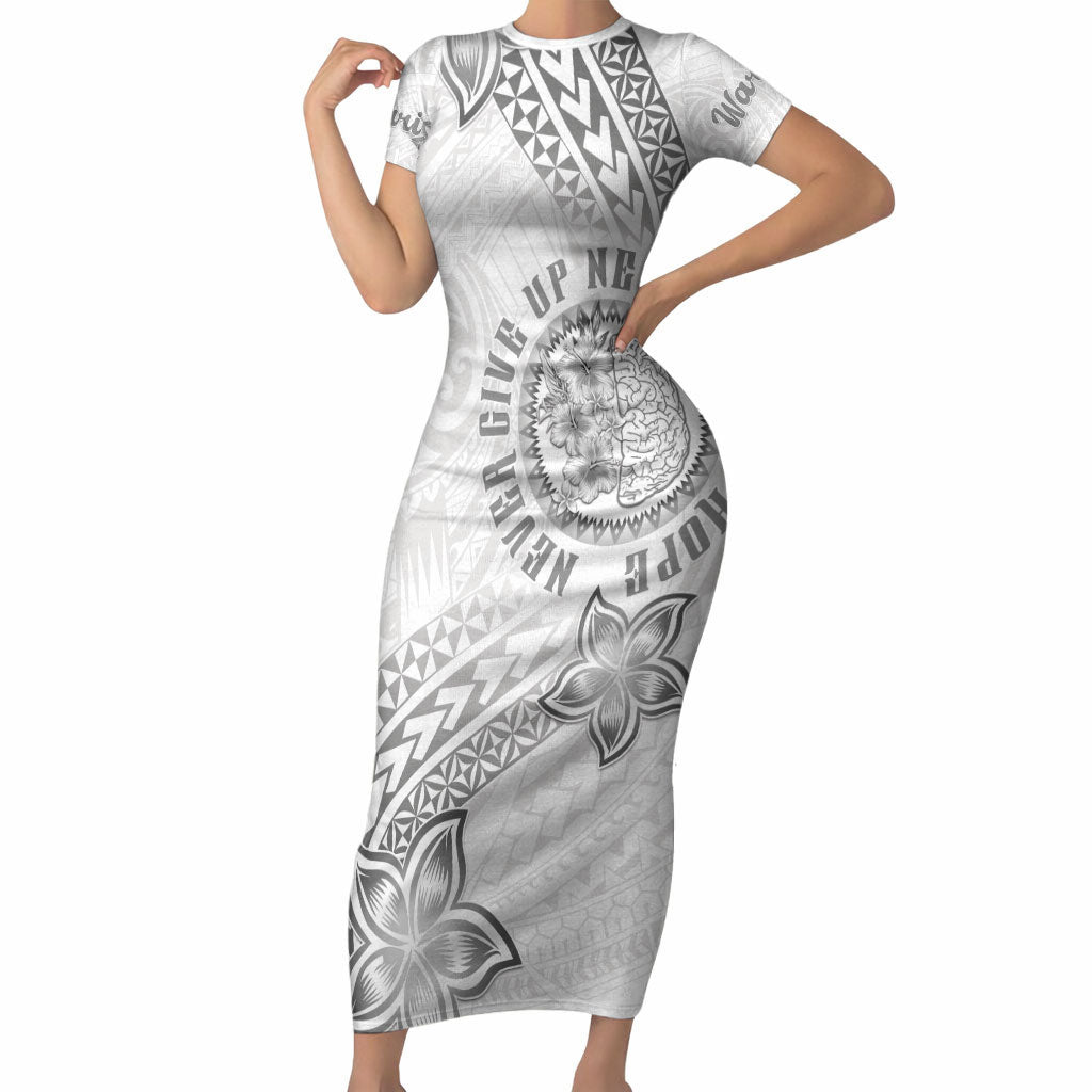 Brain Cancer Warrior Short Sleeve Bodycon Dress Never Give Up