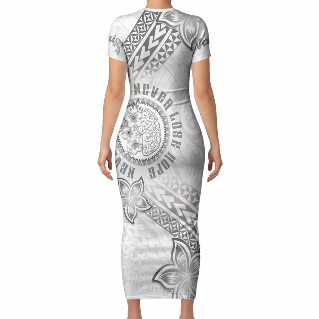 Brain Cancer Warrior Short Sleeve Bodycon Dress Never Give Up