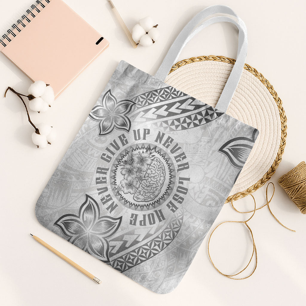 Brain Cancer Warrior Tote Bag Never Give Up