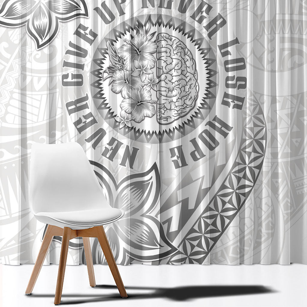 Brain Cancer Warrior Window Curtain Never Give Up