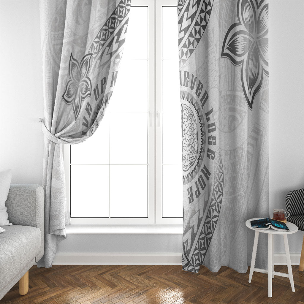 Brain Cancer Warrior Window Curtain Never Give Up