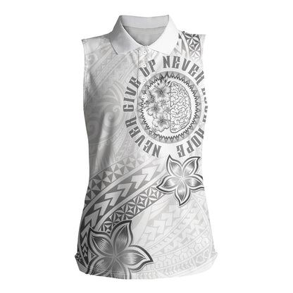 Brain Cancer Warrior Women Sleeveless Polo Shirt Never Give Up