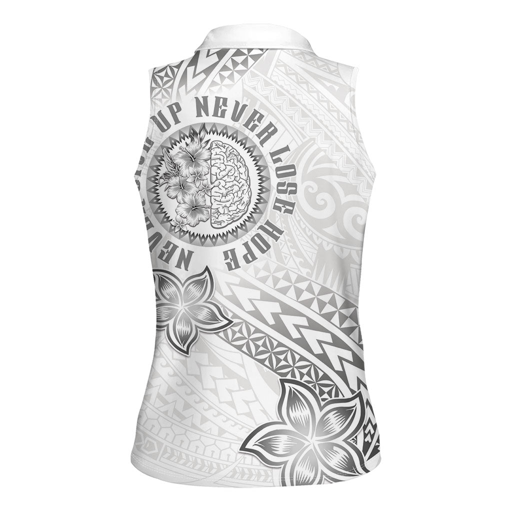 Brain Cancer Warrior Women Sleeveless Polo Shirt Never Give Up