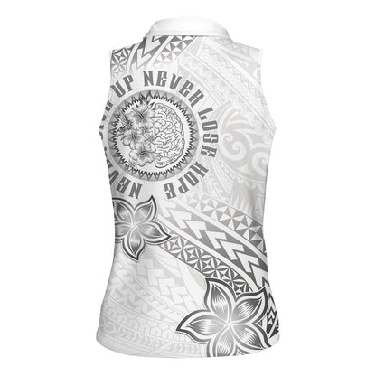 Brain Cancer Warrior Women Sleeveless Polo Shirt Never Give Up