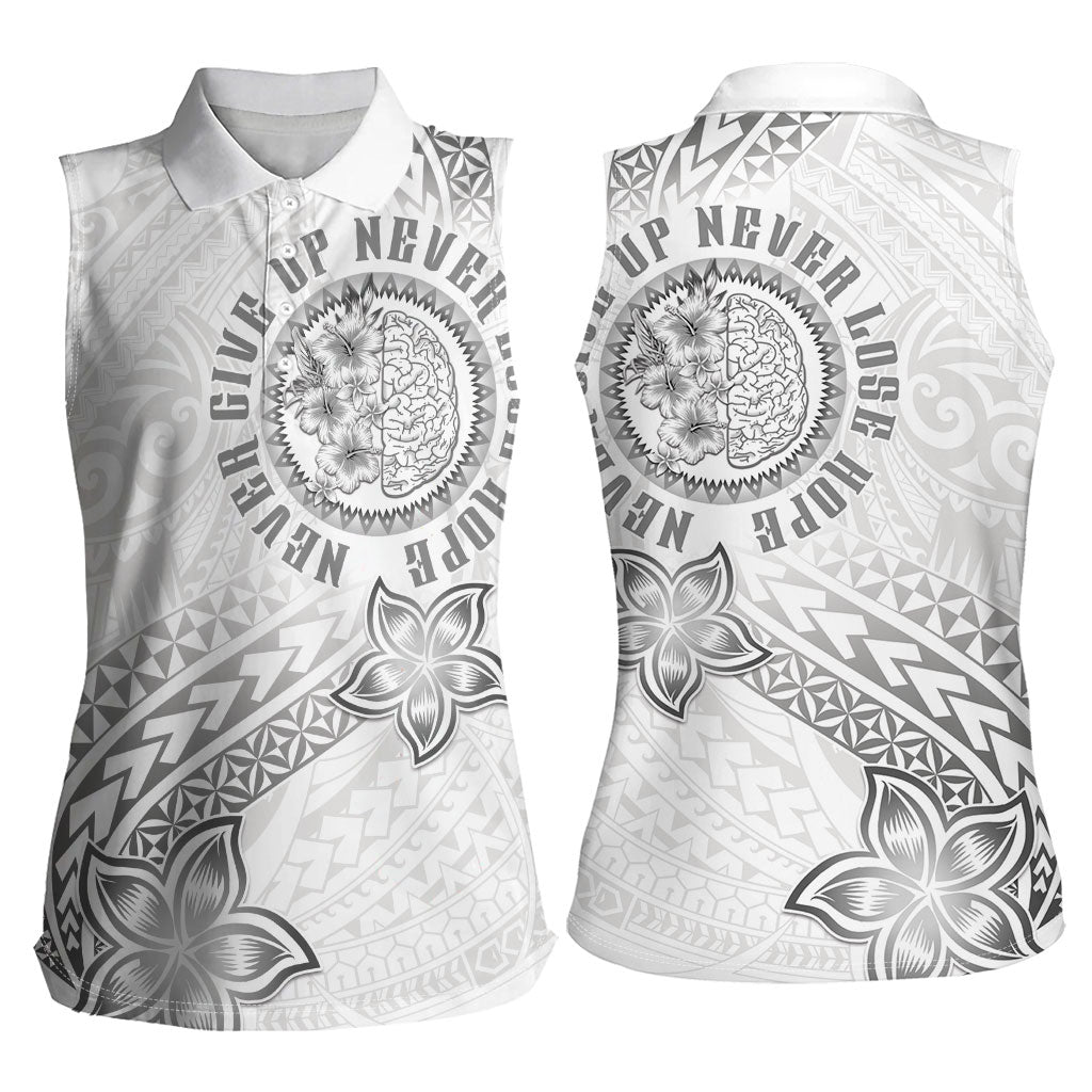 Brain Cancer Warrior Women Sleeveless Polo Shirt Never Give Up