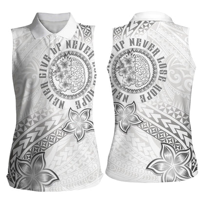 Brain Cancer Warrior Women Sleeveless Polo Shirt Never Give Up