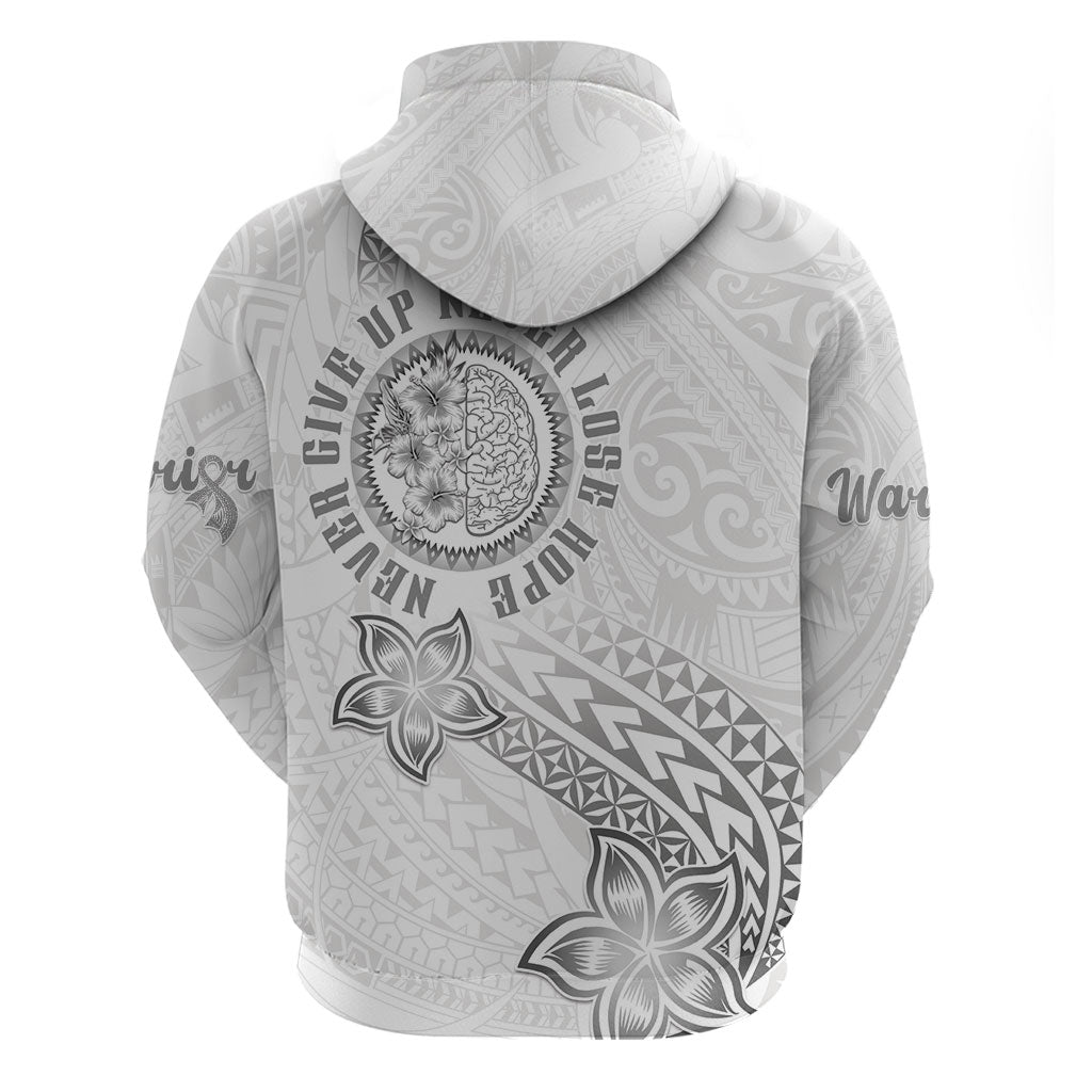 Brain Cancer Warrior Zip Hoodie Never Give Up