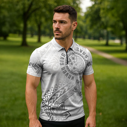 Brain Cancer Warrior Zipper Polo Shirt Never Give Up