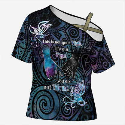 Suicide Prevention Cross Shoulder Shirt You Are Not Alone