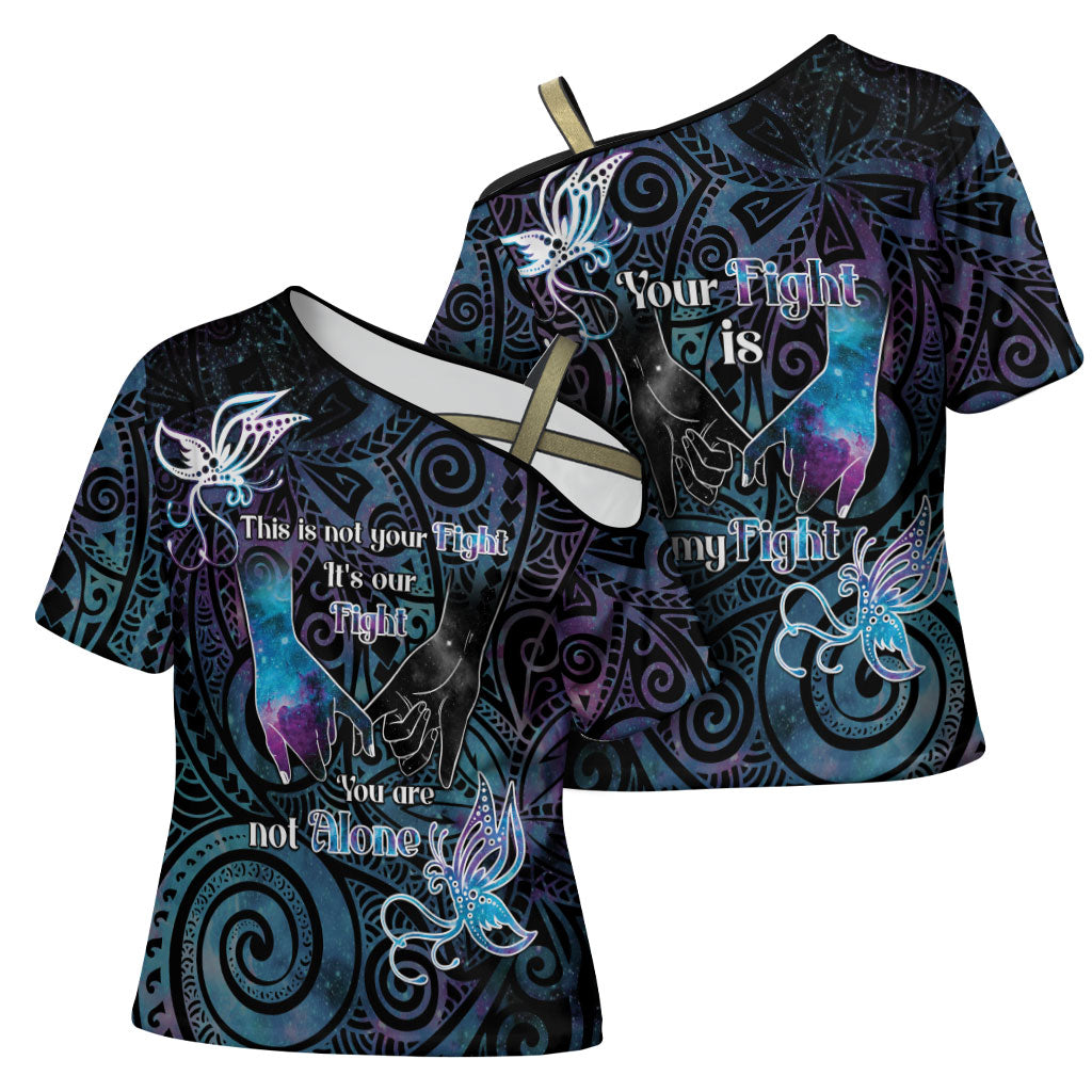 Suicide Prevention Cross Shoulder Shirt You Are Not Alone