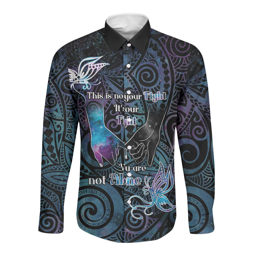 Suicide Prevention Long Sleeve Button Shirt You Are Not Alone