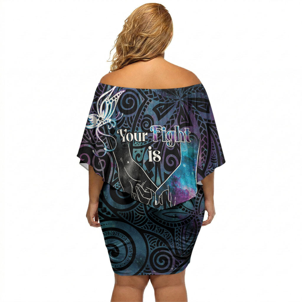 Suicide Prevention Off Shoulder Short Dress You Are Not Alone