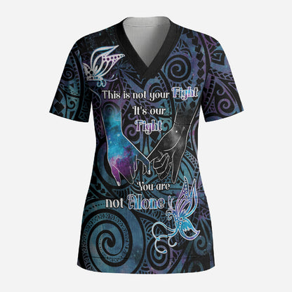 Suicide Prevention Scrub Top You Are Not Alone