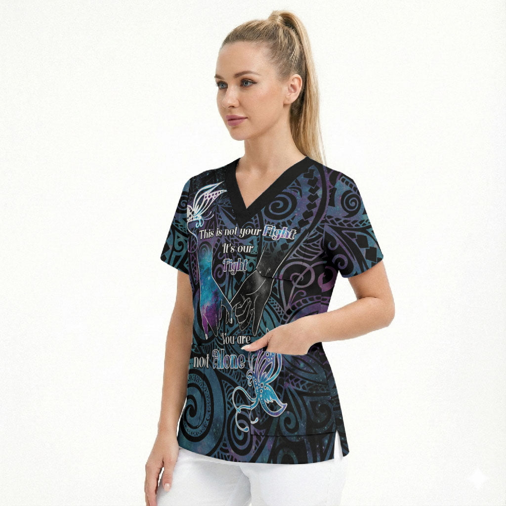 Suicide Prevention Scrub Top You Are Not Alone