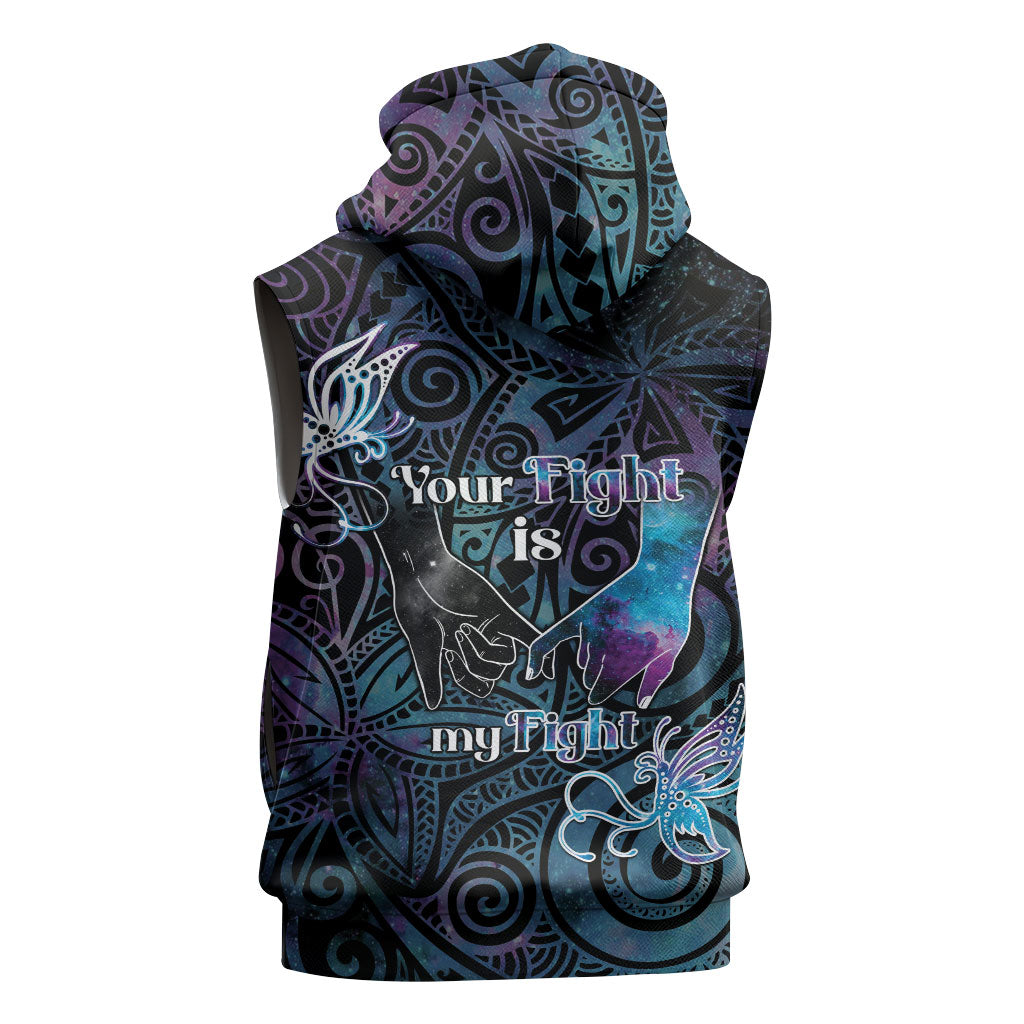 Suicide Prevention Sleeveless Zip Hoodie You Are Not Alone