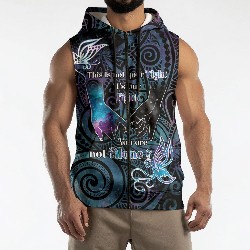 Suicide Prevention Sleeveless Zip Hoodie You Are Not Alone