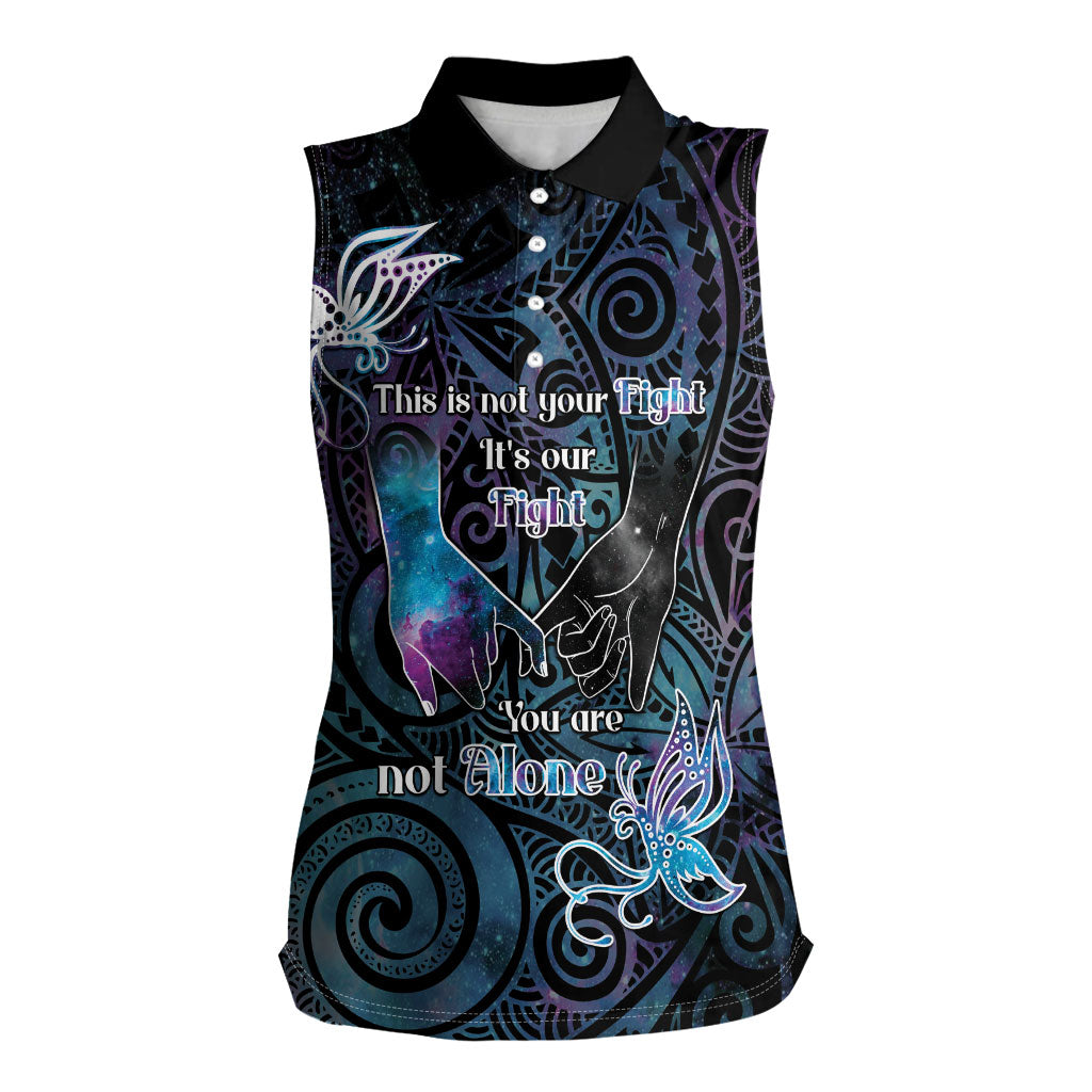 Suicide Prevention Women Sleeveless Polo Shirt You Are Not Alone