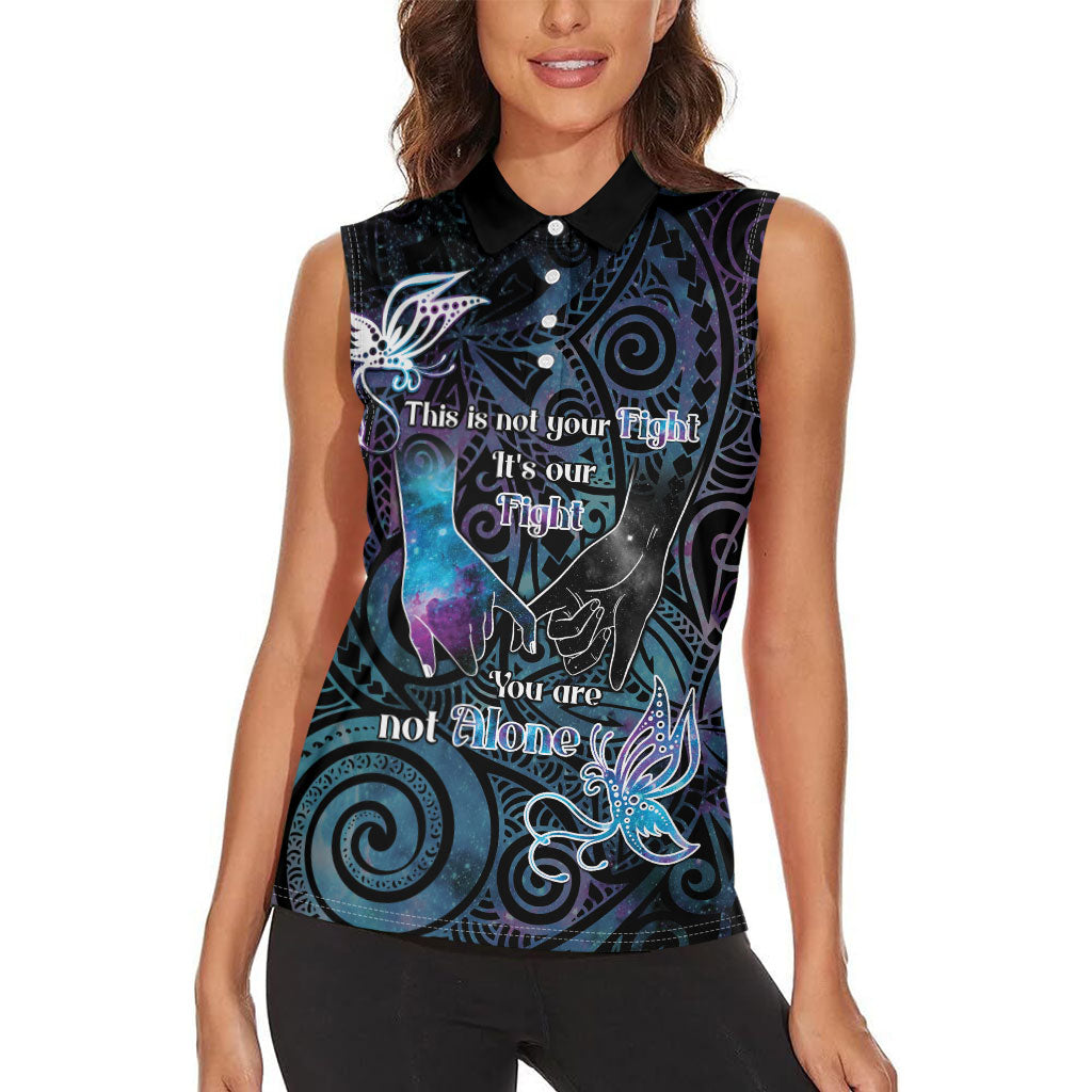 Suicide Prevention Women Sleeveless Polo Shirt You Are Not Alone