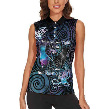 Suicide Prevention Women Sleeveless Polo Shirt You Are Not Alone