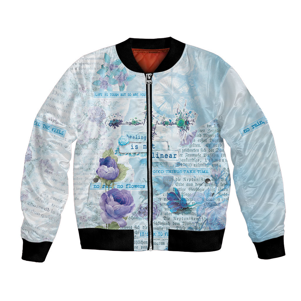 Mental Health Bomber Jacket Healing Is Not Linear